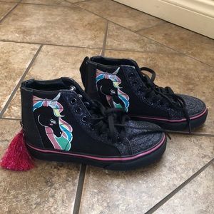 Vans Sk8 Hi Zip Black Glitter Unicorn